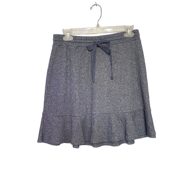 New Loft Metallic Shimmer Ruffle Hem Mini A-Line Pull On Skirt Women's Size Smal - Picture 2 of 9